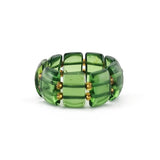 Green Amber Rectangular Bead Stretch Ring