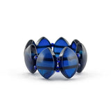 Blue Amber Marquise Bead Stretch Ring