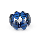 Blue Amber Marquise Bead Stretch Ring