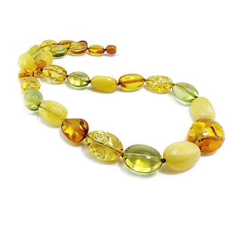 Multi-Color Amber Nuggets Beads Necklace