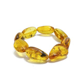 Natural Amber Nugget Beads with Insects Stretch Bracelet