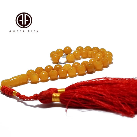 Antique Amber Round Shape 8 mm Islamic Prayer Beads