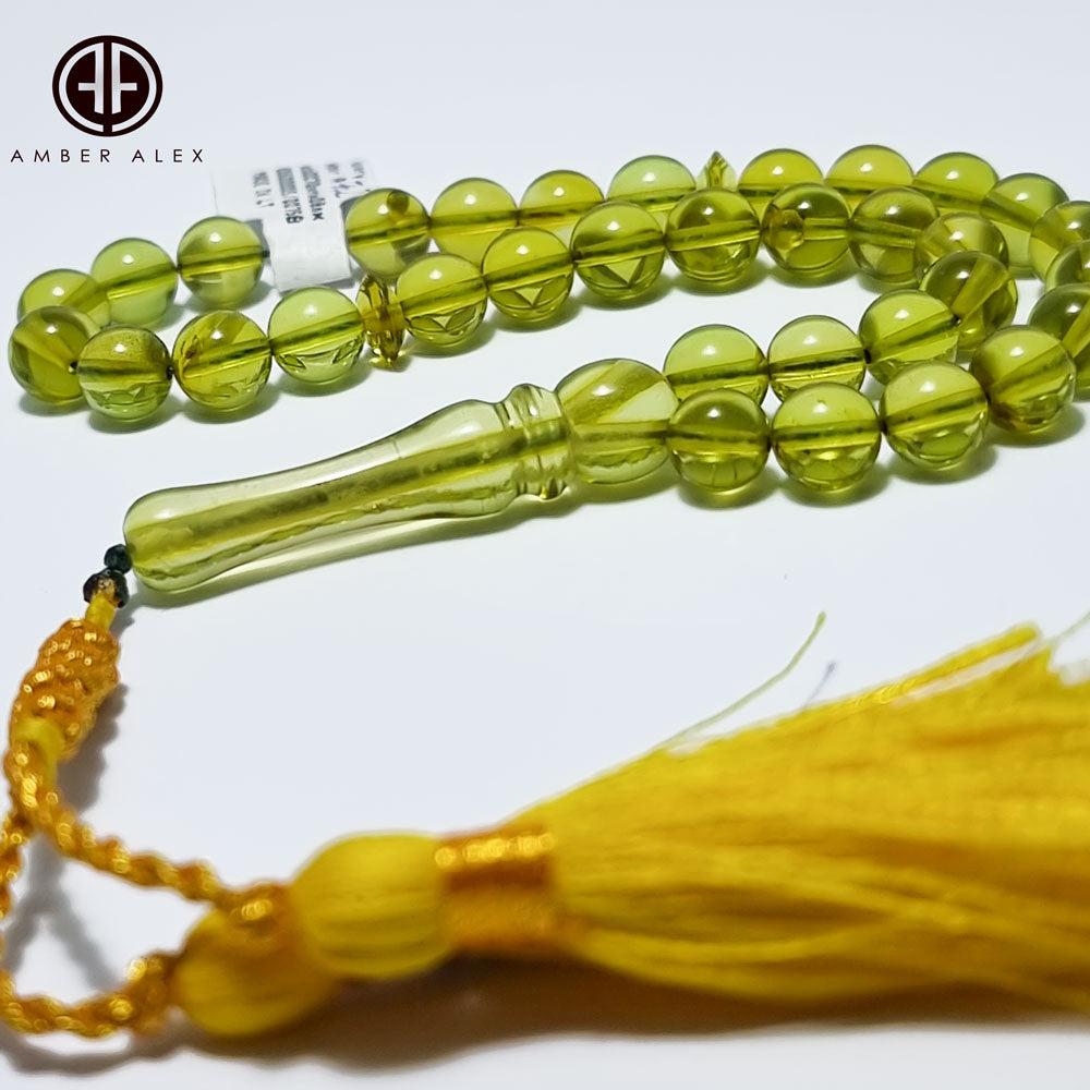 Green Amber Round Shape Beads 7mm Islamic Prayer Beads