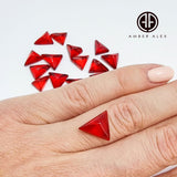 Red Amber Triangle Shape Cabochons