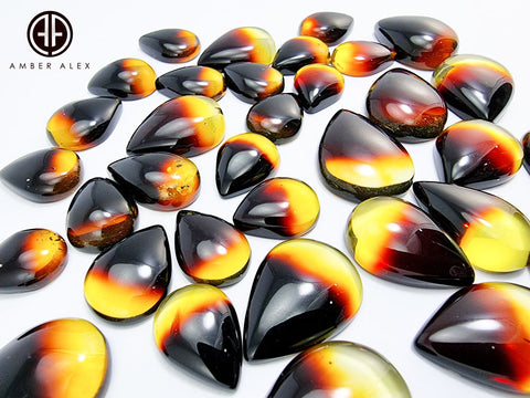 Gradient Amber Drop Cabochon