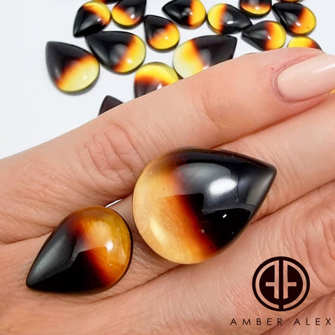 Gradient Amber Drop Cabochon