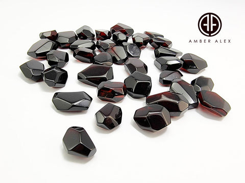 Cherry Amber Crystal Cut Stone