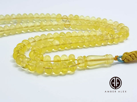 Transparent Amber Tablet Shape 8x5mm Islamic Prayer Beads