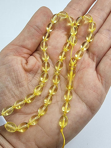 Transparent Amber Olive Shape 6 mm Islamic Prayer Beads