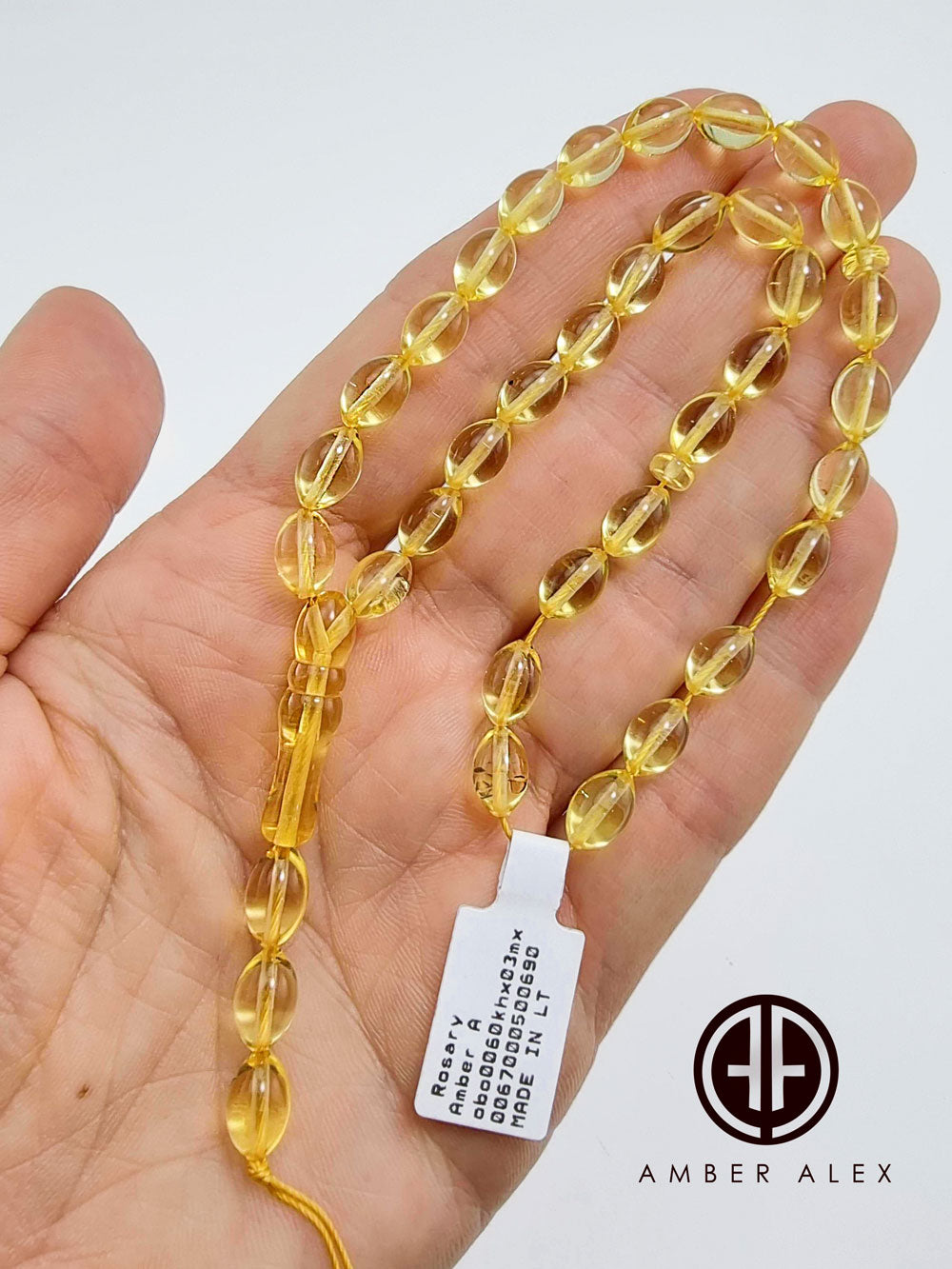 Transparent Amber Olive Shape 6 mm Islamic Prayer Beads
