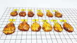 Cognac Amber Carved Leaf Cabochons