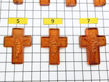 Cognac Amber Carved Cross Cabochons