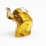 Fossil Amber Carved Elephant Figurine With Insects