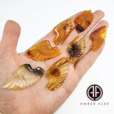 Fossil Amber Carved Wing Cabochon