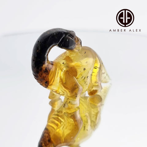 Fossil Amber Carved Dinosaurs Figurine