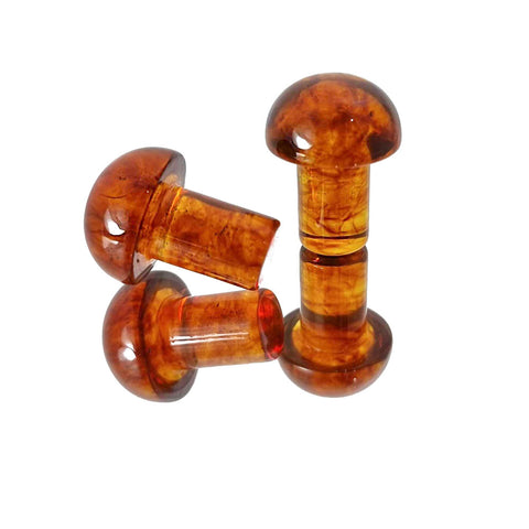 Cognac Amber Mushroom Figurine