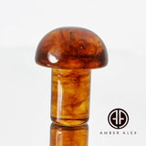 Cognac Amber Mushroom Figurine