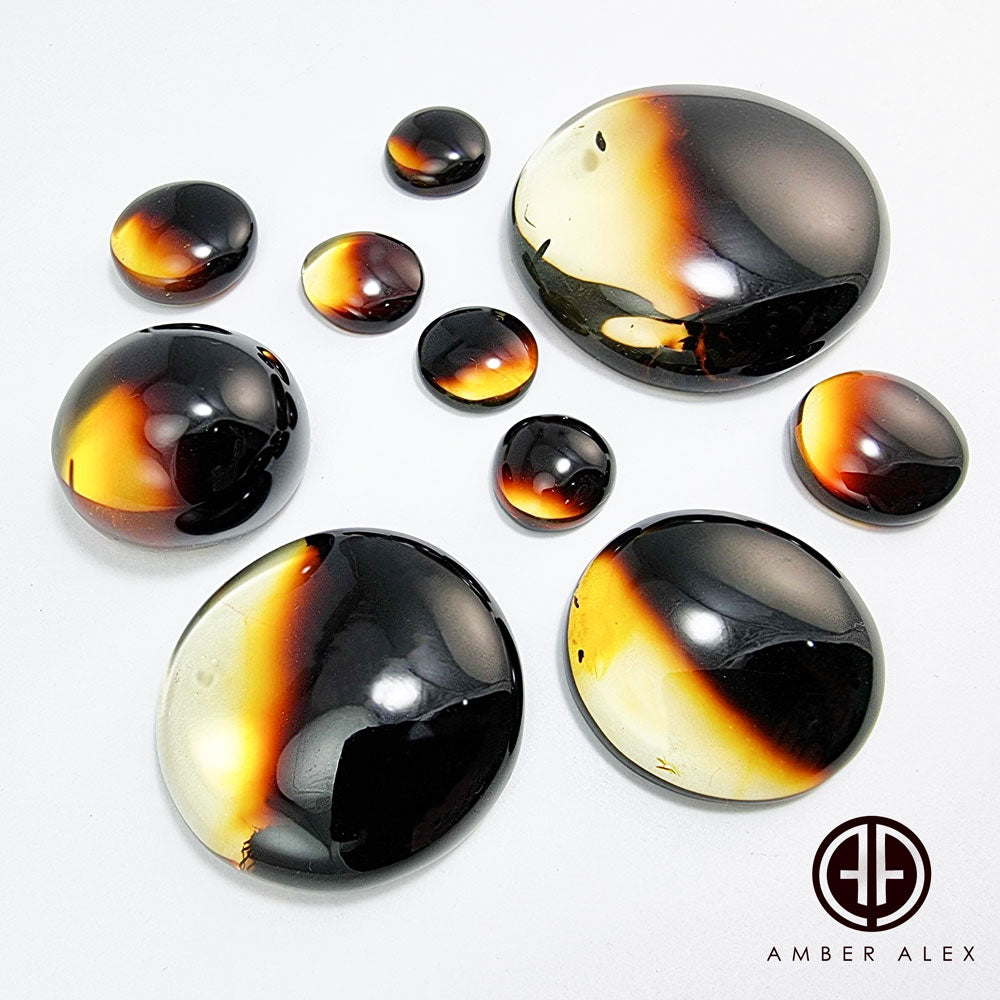 Gradient Amber Free Shape Round Cabochons