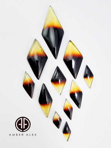 Gradient Amber Rhombus Shape Cabochons