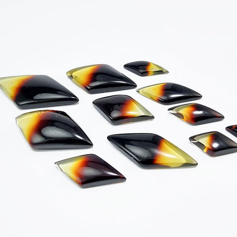 Gradient Amber Rhombus Shape Cabochons