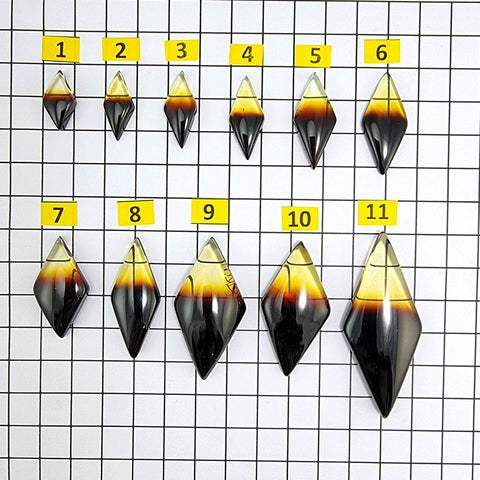 Gradient Amber Rhombus Shape Cabochons