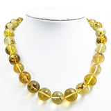 Natural Amber Baroque Necklace With Insect
