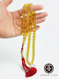 Transparent Amber Round Shape 9.5 mm Islamic Prayer Beads
