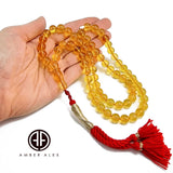 Transparent Amber Round Shape 9.5 mm Islamic Prayer Beads