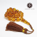 Cognac Amber Olive Shape 11x16 mm Islamic Prayer Beads