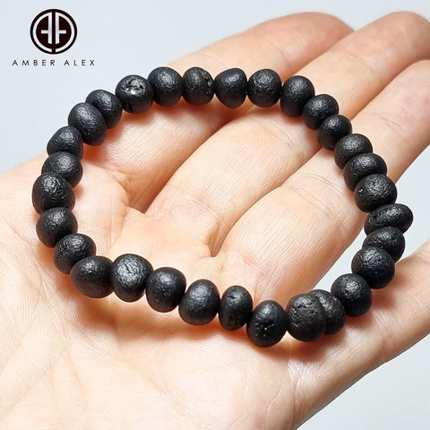 Cherry Amber Baroque Beads Stretch Bracelet