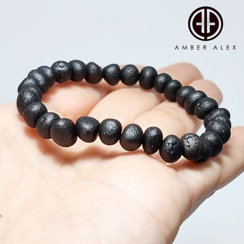 Cherry Amber Baroque Beads Stretch Bracelet