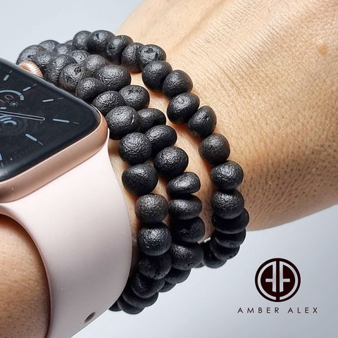Cherry Amber Baroque Beads Stretch Bracelet