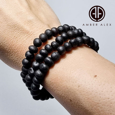 Cherry Amber Baroque Beads Stretch Bracelet