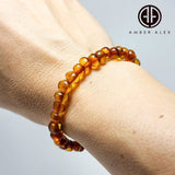 Cognac Amber Baroque Beads Stretch Bracelet