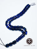 Blue Amber Barrel Shape 8.5mm Islamic Prayer Beads