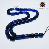 Blue Amber Barrel Shape 8.5mm Islamic Prayer Beads