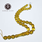 Transparent Amber Olive Shape 8x10 mm Islamic Prayer Beads