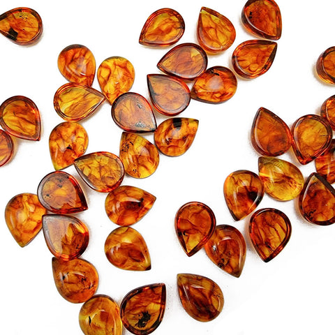 Cognac Amber Calibrated Drop Cabochons