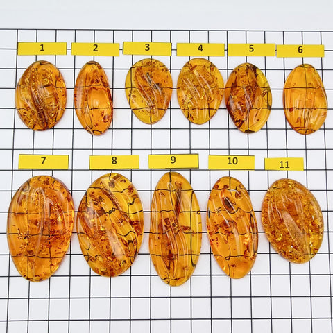 Cognac Amber Free Shape Cabochons