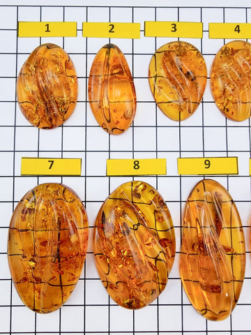 Cognac Amber Free Shape Cabochons