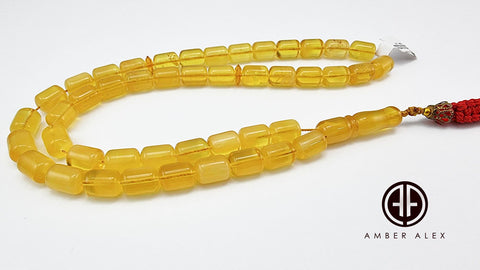 Transparent Amber Barrel Shape 8.5mm Islamic Prayer Beads