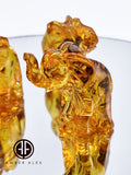 Cognac Amber Carved Elephant Figurine