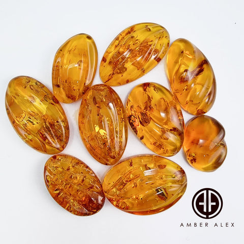 Cognac Amber Free Shape Cabochons