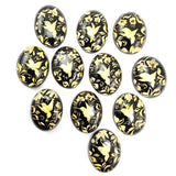Cherry Amber Engraved Colibri Oval Shape Cabochon