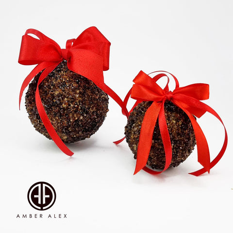 Dark Brown Amber Christmas Ornament