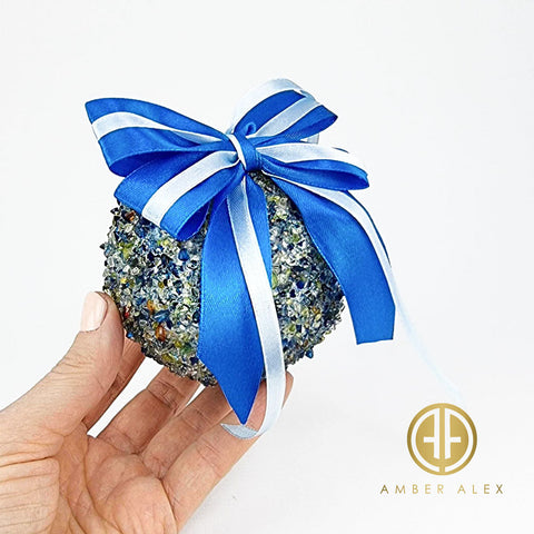 Blue Amber Christmas Ornament