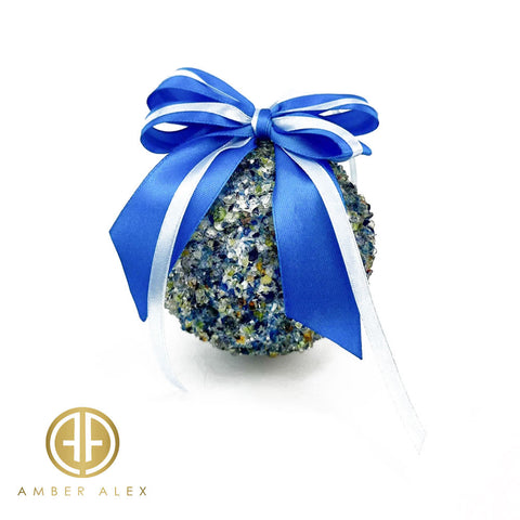 Blue Amber Christmas Ornament