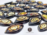 Gradient Amber Carved Eyes Cabochons