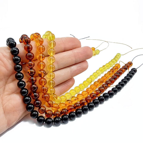 Cognac Amber Round Beads