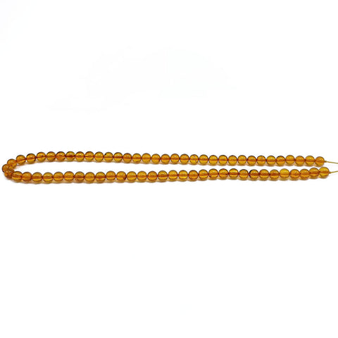 Light Cognac Amber Round Beads